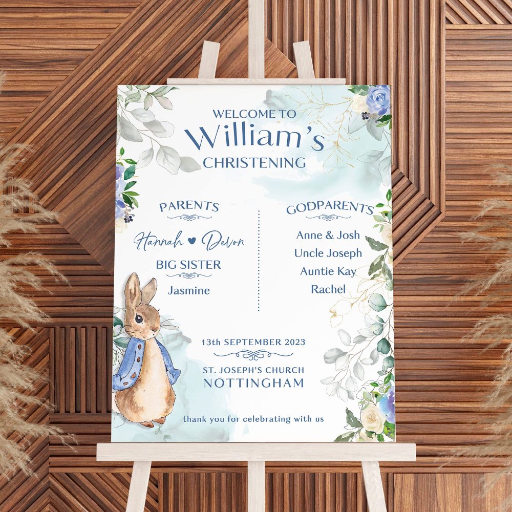 Blue Peter Rabbit Christening Sign - Image 5