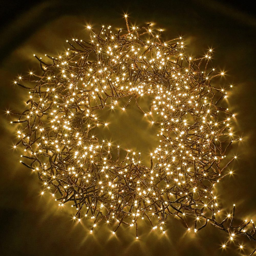 NETTA Christmas Tree Lights Cluster Lights 1000 LED - 8 Hours On Timer, 8 Light Modes, Plug in, Waterproof Indoor & Outdoor Use – 1000 LED / 12m Lit Length, Warm White