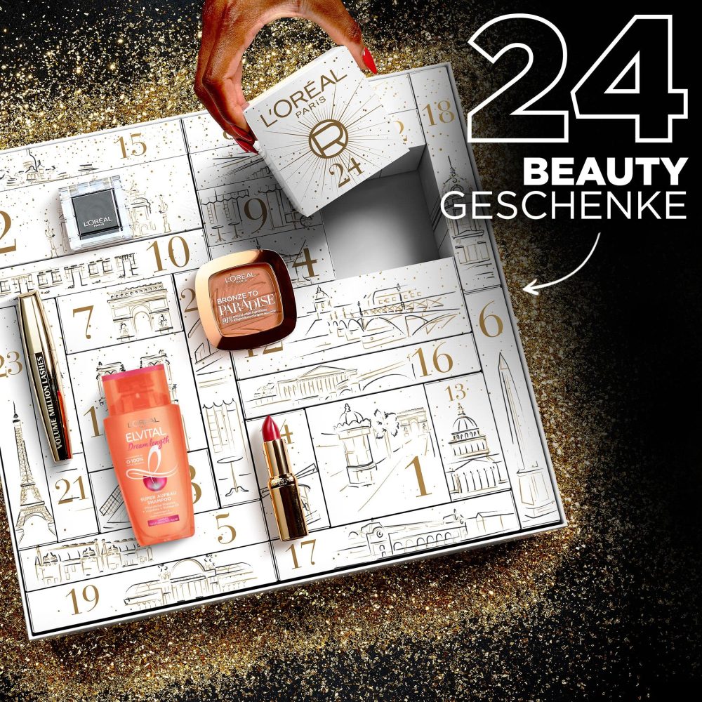 L'Oréal Paris Advent Calendar 2022, with Various Cosmetics Behind 24 Doors, A New Beauty Product Every Day for Christmas, Pack of 1 - Image 4