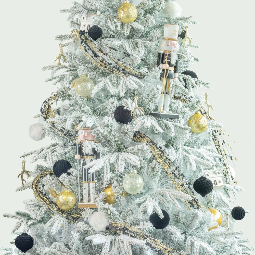 KI Store Black Velvet Christmas Balls 25pcs Shatterproof Flocked Christmas Tree Ornaments Assorted for Xmas Tree Decorations - Image 3