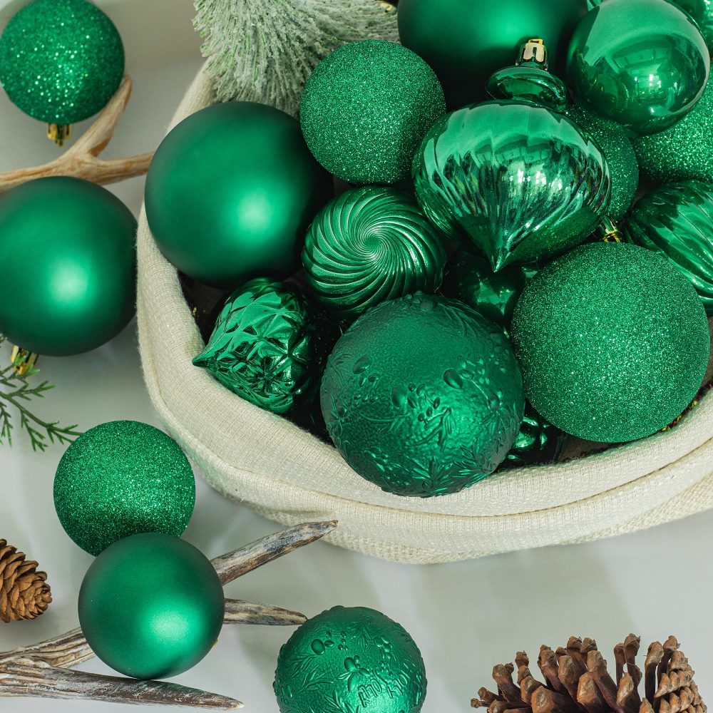 Green Christmas Baubles 80mm Christmas Tree Decoration Ornaments 18pcs Shatterproof Balls for Xmas Hanging Decorations Festival Holiday Decor - Image 7