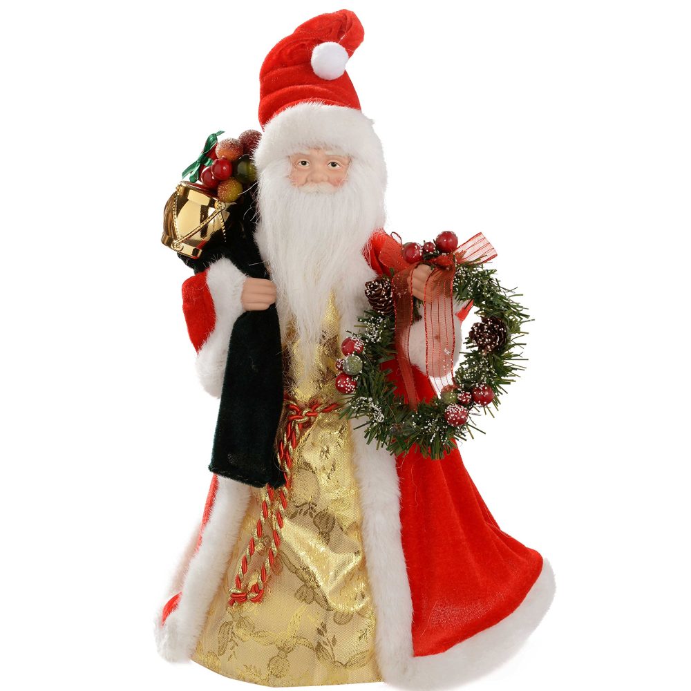 WeRChristmas Santa Decoration Christmas Tree Top Topper, 40 cm - Red/Gold - Image 3