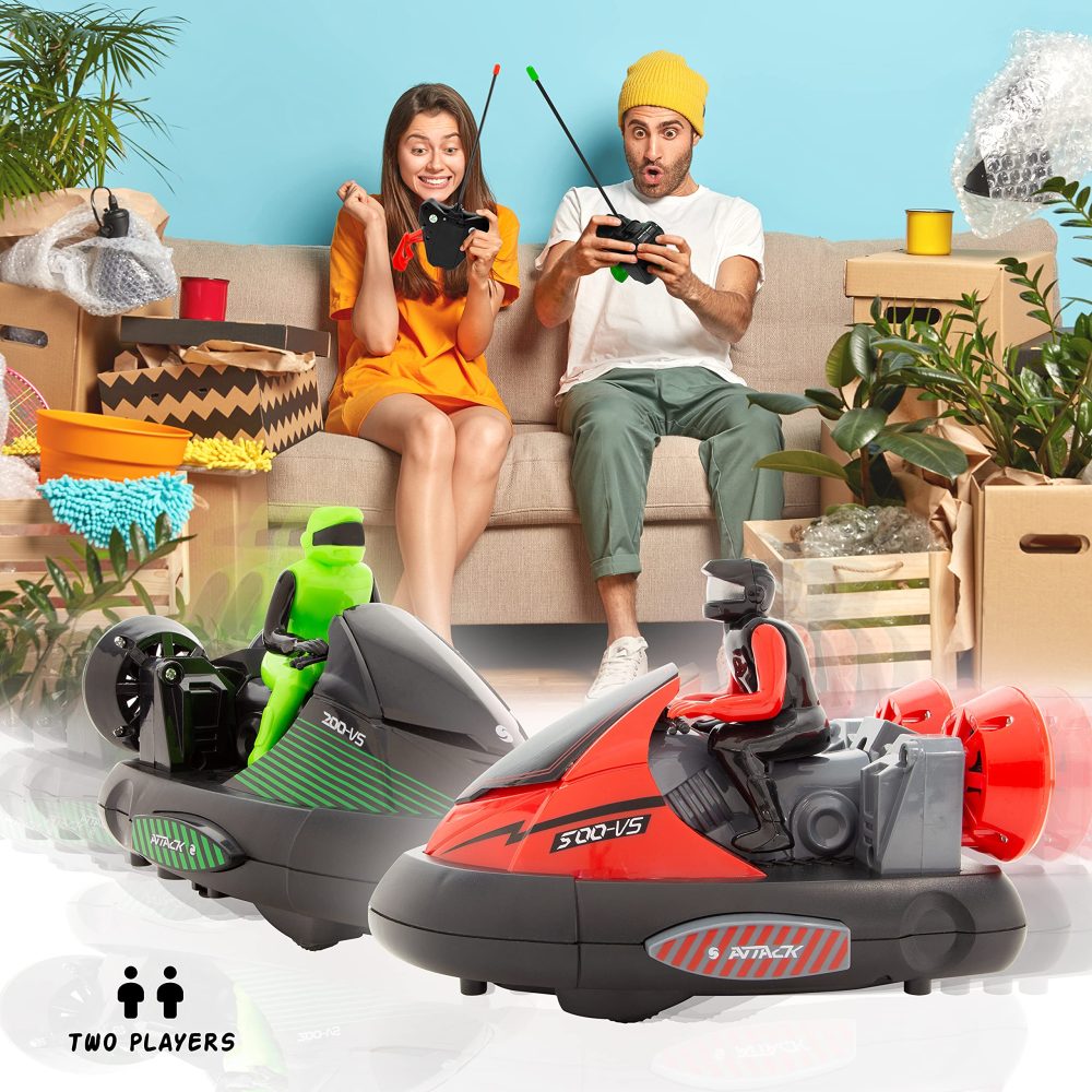 Global Gizmos 55829 RC Bump 'n Eject Bumper Car / 2 Players/USB Charging / 2.4GHZ Control - Image 5