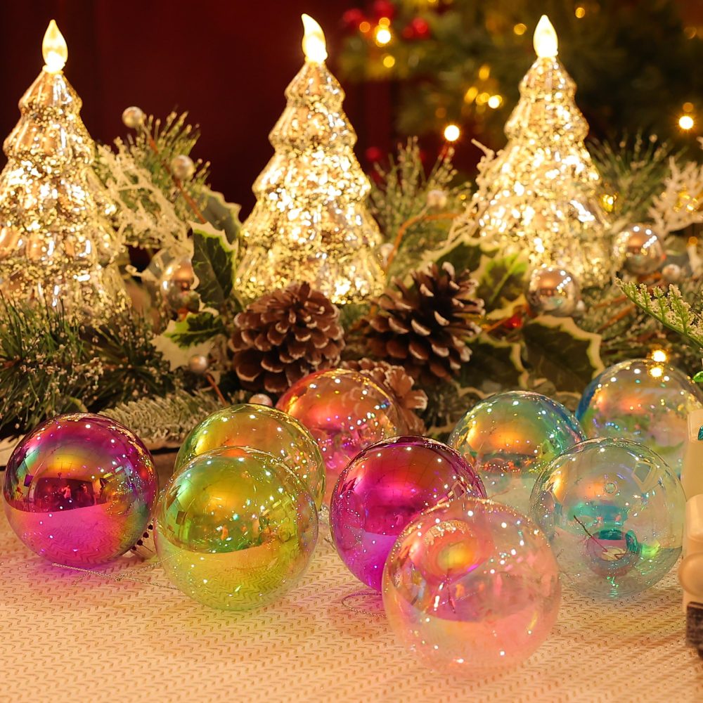 Alyphyly 25Pcs 2.64in Christmas Decoration Balls Shatterproof Colored Transparent Ball for Festival Wedding Home Party Decors Xmas Tree Hanging - Image 6