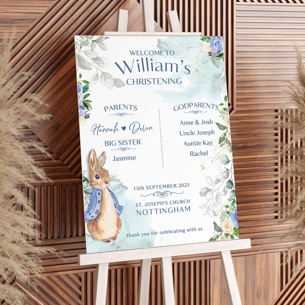 Blue Peter Rabbit Christening Sign - Image 6