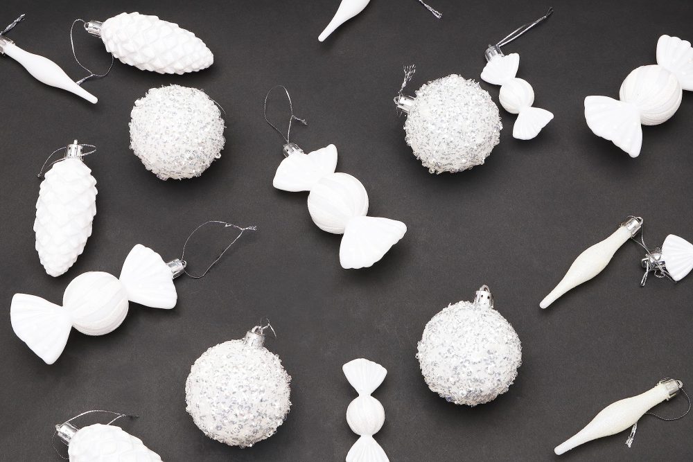 Christmas Concepts® Pack of 10-60mm Christmas Tree Baubles - Iridescent White Sparkle Baubles - Image 6