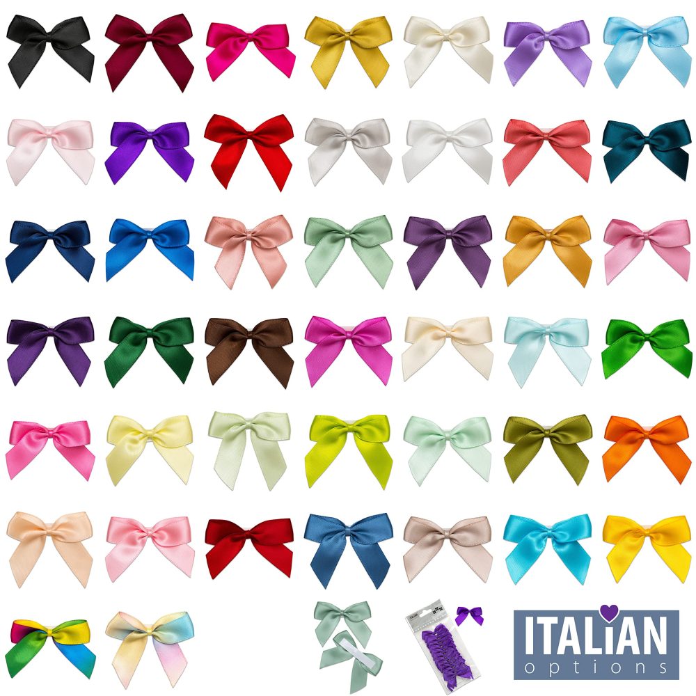 Italian Options Satin Ribbon Bows Self Adhesive 12-Piece Pack, 5 cm Bow Width, Burgundy - Image 3