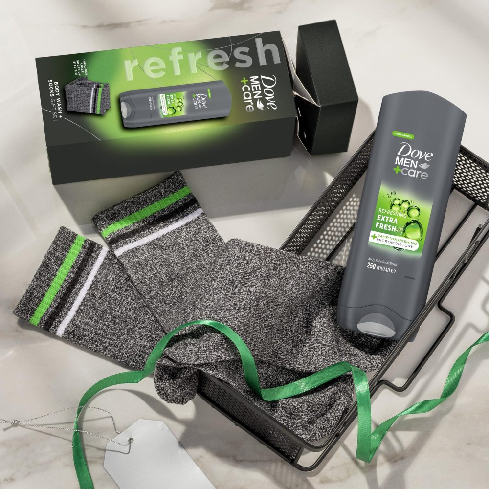 Dove Men+Care Body Wash & Socks Gift Set 3-in-1 hair, face & body wash and socks in a stylish box perfect gifts for men 1 piece - Image 4