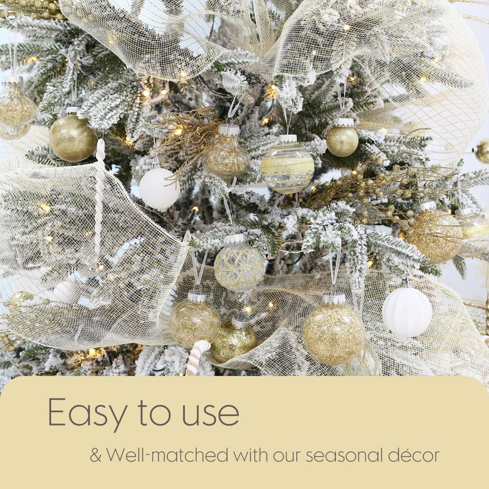 Sea Team 12-Pack Artificial Glitter Berry Stem Ornaments, Decorative Bead Sticks, Glittery Twigs, Picks, Branches for Christmas Tree, Small Vase, Holiday, Wedding, Party (17 Inches, Gold) - Image 3