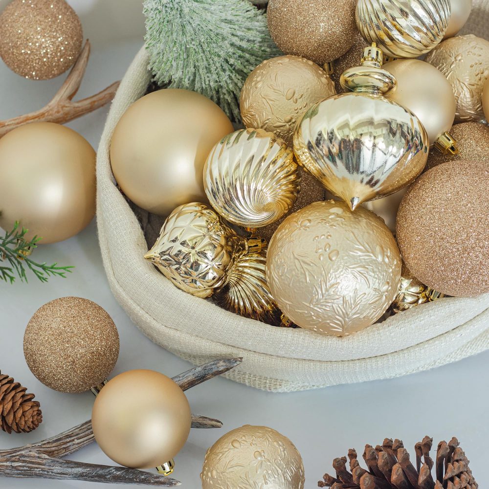 KI Store Champagne Christmas Baubles Christmas Tree Decoration Ornaments 18pcs Shatterproof Balls for Xmas Hanging Decorations Festival Holiday Decor - Image 6