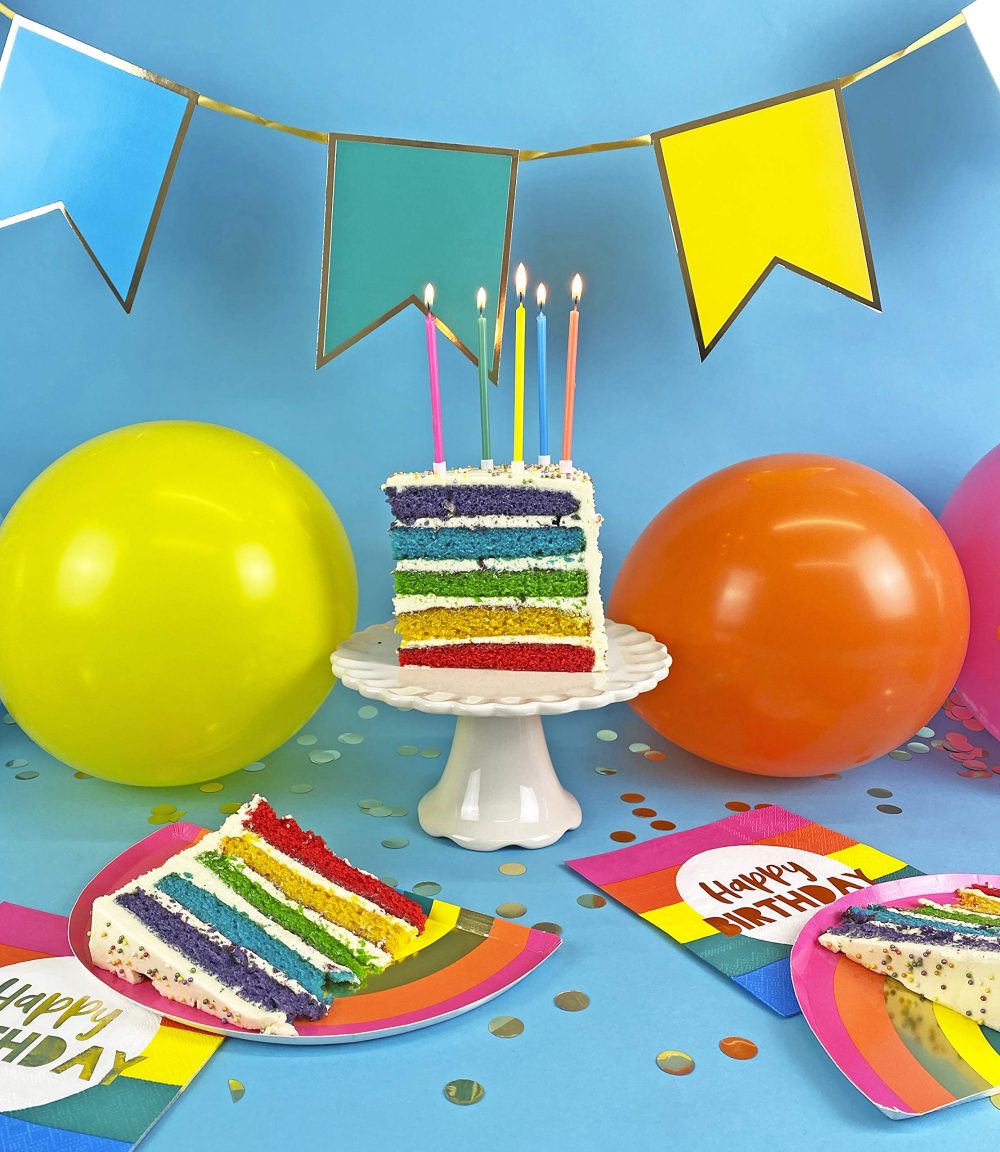 Talking Tables Rainbow Shaped Paper Napkins for Kids Birthday or Pride Party Table Decorations, Pack of 16,29 x 29 centimeters, RBNAPKINS - Image 3