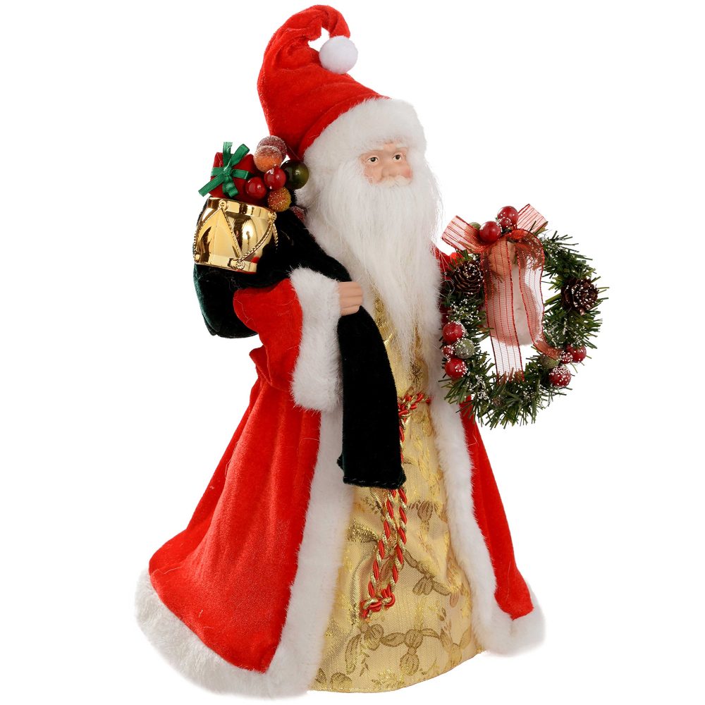 WeRChristmas Santa Decoration Christmas Tree Top Topper, 40 cm - Red/Gold