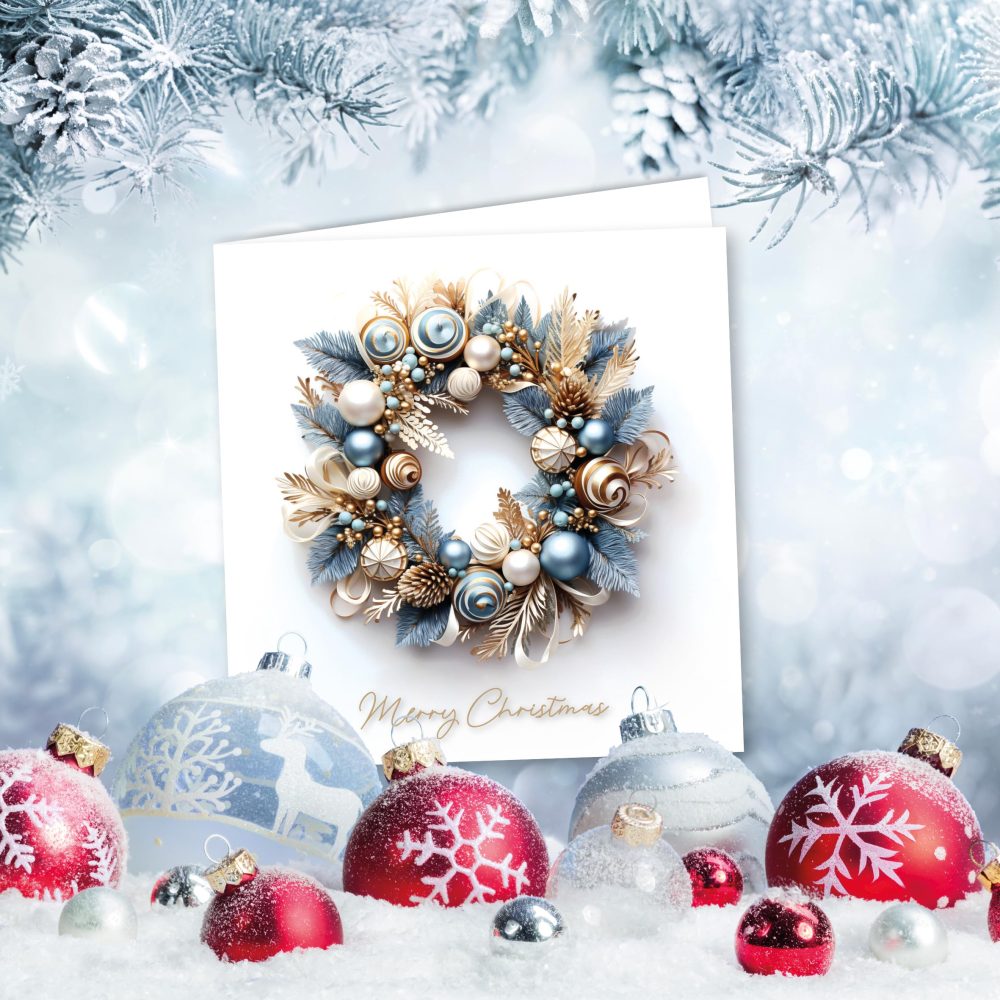 Charity Christmas Cards Pack of 10. Each Christmas Card Pack contails 2 Wreath & Tree Designs. Ecofriendly and UK Made. Verse Inside. 150 x 150mm Card Size. - Image 7