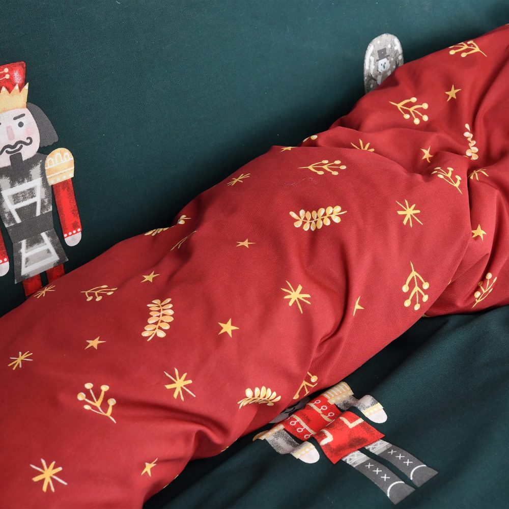 Sleepdown Xmas Nutcracker Green Wine Festive Reversible Duvet Cover Quilt Bedding Set with Pillowcases Soft Easy Care Bed Linen - Double (200cm x 200cm), 5056557512638 - Image 7