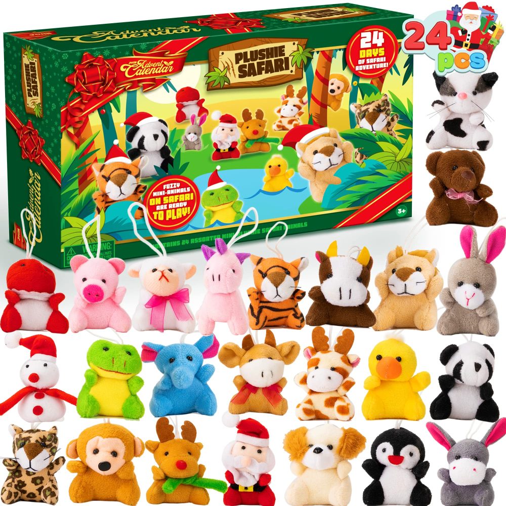 JOYIN 2024 Mini Animal Plush Advent Calendar Christmas 24 Days Countdown Advent Calendar with 24 Animal Plush Toys