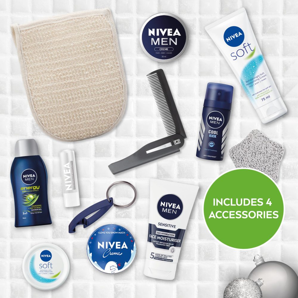 NIVEA MEN Advent Calendar 2024 Gift Set (24 Pieces), Men Gift Set Includes Men's Moisturiser, Face Wash, Shower Gel, Post Shave Balm, Lip Balms, Anti-perspirants and More - Image 3