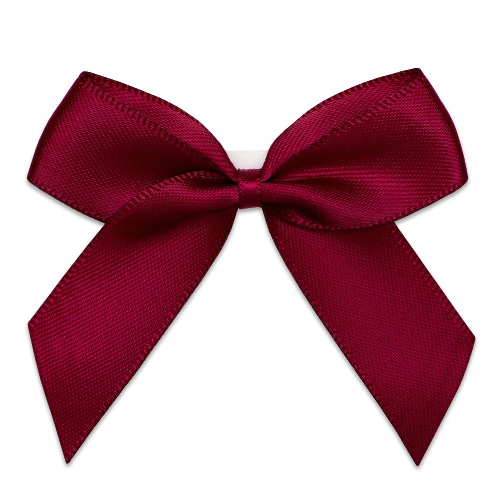 Italian Options Satin Ribbon Bows Self Adhesive 12-Piece Pack, 5 cm Bow Width, Burgundy