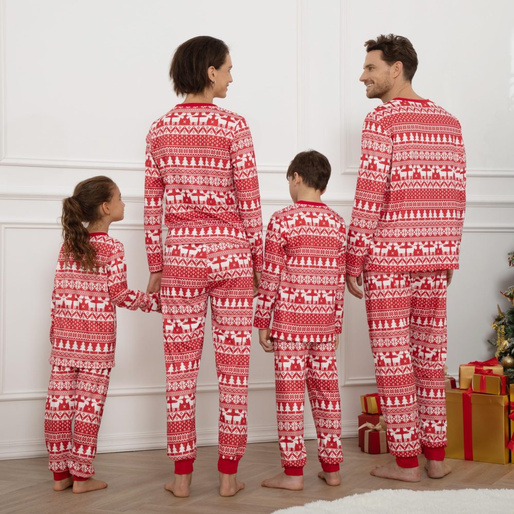 Menore Christmas Pajamas For Family, Matching Family Pajamas Set, Christmas Sleepwear Long Sleeve, Reindeer Pajamas Set, PJs Xmas Festival Nightwear Adults Kids N01 Mom M - Image 5