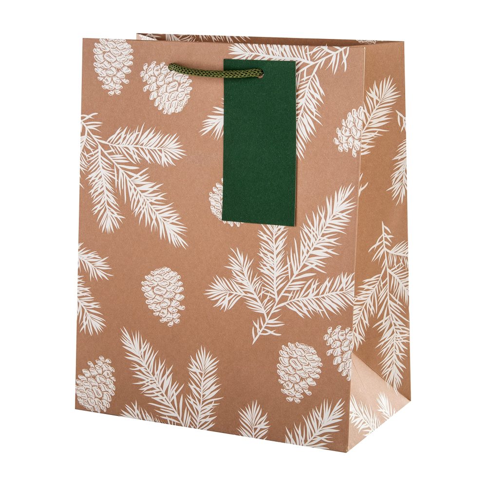 Hallmark Gift Bag Pack of 3, 3 Festive Designs, Christmas, Winter Wonderland, Stags, Deer, Brown Kraft - Image 3