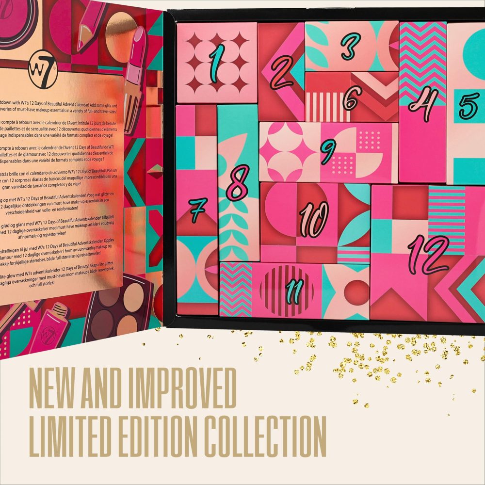 W7 12 Days of Beautiful Advent Calendar 2024-12 Individually Boxed Makeup & Cosmetic Surprises - Cruelty Free, Perfect Christmas Stocking Filler - Image 3