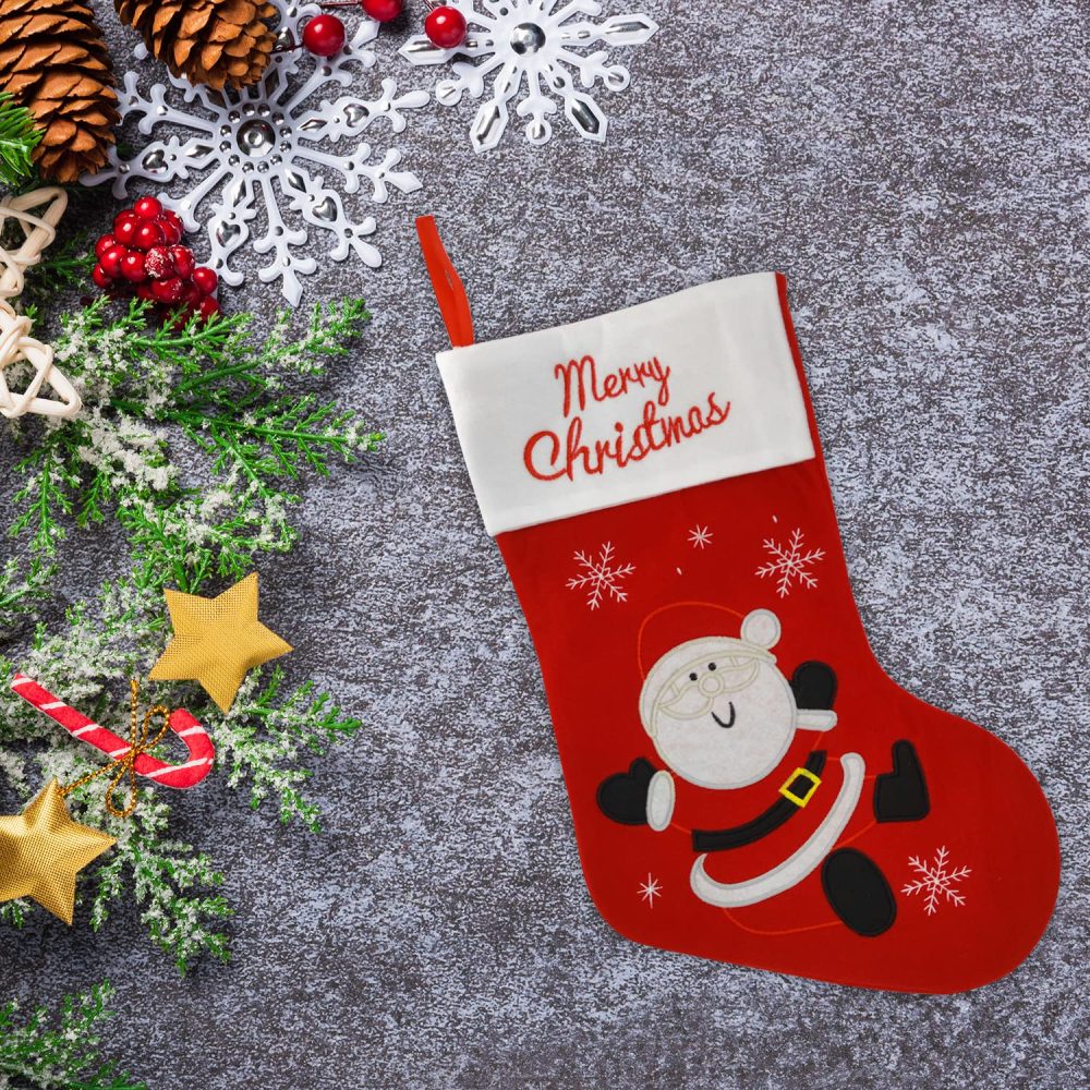 ALLY-MAGIC Christmas Stockings Large Xmas Stockings Christmas Ornament Candy Pouch Bag for Holiday Party Xmas Tree Decoration Y4-SDLPW (Santa Claus) - Image 6