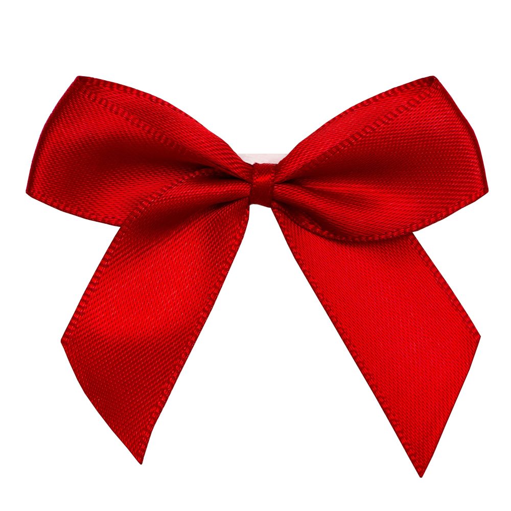 Italian Options Satin Ribbon Bows Self Adhesive 12-Piece Pack, 5 cm Bow Width, Red