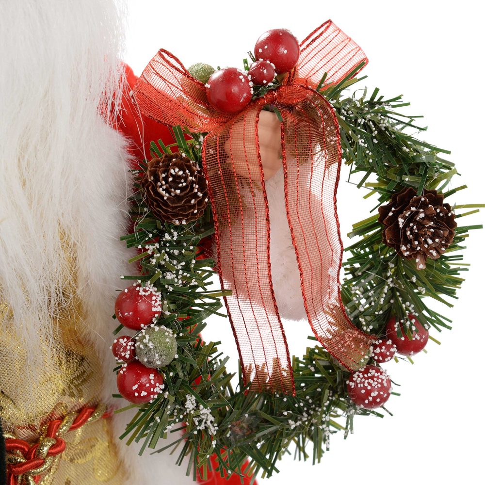 WeRChristmas Santa Decoration Christmas Tree Top Topper, 40 cm - Red/Gold - Image 6