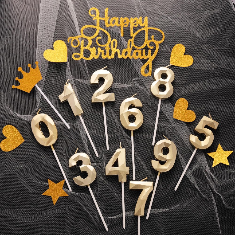 Happy 70th Birthday Cake Topper & Birthday Candles Gold Number 70 Candles for Birthday Cake - 70th Birthday Candles Cake Cupcake Topper Birthday Cake Decorations for Women Men Birthday Gold - Image 7