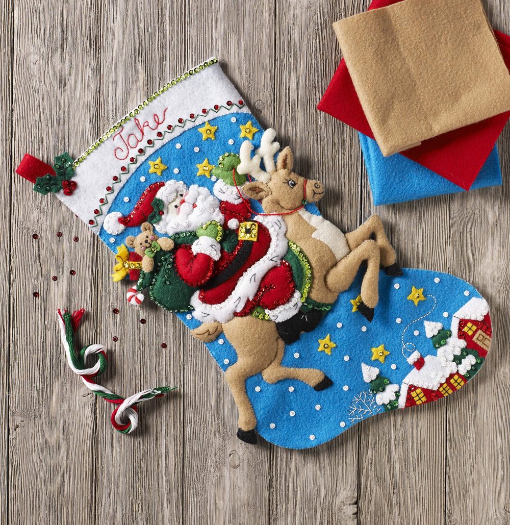 PLAID ENTERPRISES FELT STOCKING KIT REINDEER, multicolour, One Size - Image 2