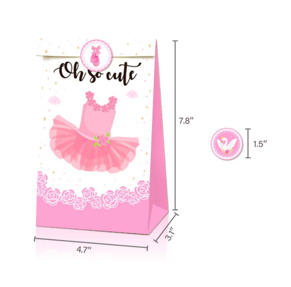 12 PCS Ballerina Birthday Party Supplies Ballerina Party Favor Bags Dancing Girl Birthday Party Supplies Ballerina Party Supplies Ballet Party Favor Bags - Image 7