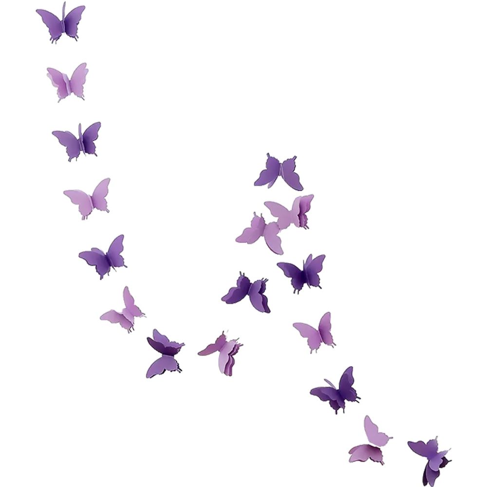 Butterfly Party Decorations, 3D Butterfly Banner Paper Garland for Wedding Birthday New Year's Annual School Decoration, Baby Shower, Gradient Pink Butterfly Streamers 2.8m (purple)