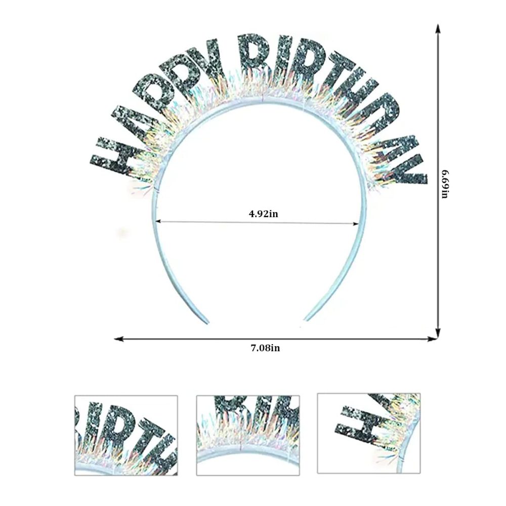 CHANGZHONG Birthday Headband Birthday Tiara Happy Bday Tiara Crown Party Hats Birthday Party Decorations Supplies Blue - Image 6