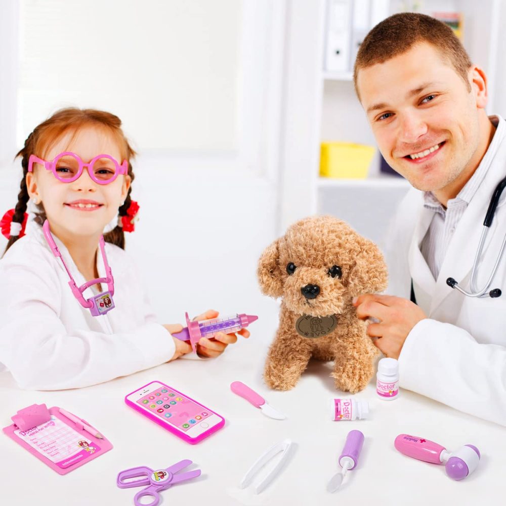 MELAND Doctors Set for Kids - Children Pet Vet Care Play Set with Doctor Costume, Plush Dog, Pretend Role Play Medical Kit Toys Gifts for 3 4 5 6 Year Old Toddlers - Image 2