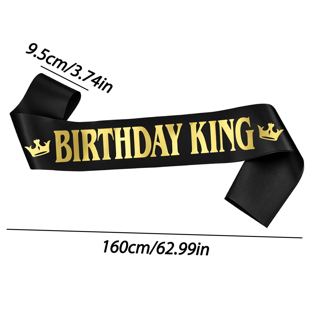 IRYNA Birthday King Sash, Black Birthday Sash with Gold Letter Birthday King for Men, Happy Birthday Banner Birthday Party Decorations, Great Birthday Gifts for Men Adults Kids - Image 7