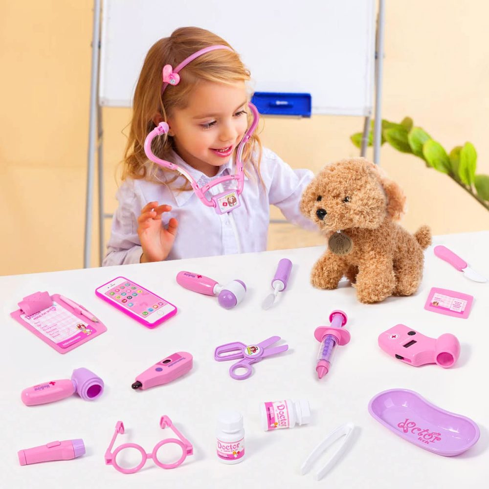 MELAND Doctors Set for Kids - Children Pet Vet Care Play Set with Doctor Costume, Plush Dog, Pretend Role Play Medical Kit Toys Gifts for 3 4 5 6 Year Old Toddlers - Image 7