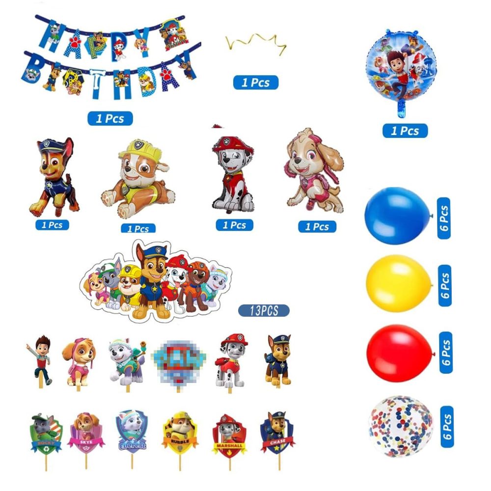 Deluisho Dog Patrol Birthday Party Decorations, Paw Dog Birthday Decorations, Dog Patrol Party Supplies, Children's Birthday Parties, Birthday Banners, Balloons, Cake Inserts and more - Image 7
