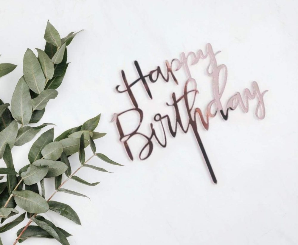 Rose Gold Glittery Happy Birthday Cake Topper For Birthday Party Decorations, Birthday Cake Decorations Supplies Gold Birthday Cake Decoration Happy Birthday Cake Topper Banner Cupcake (Rose Gold) - Image 4
