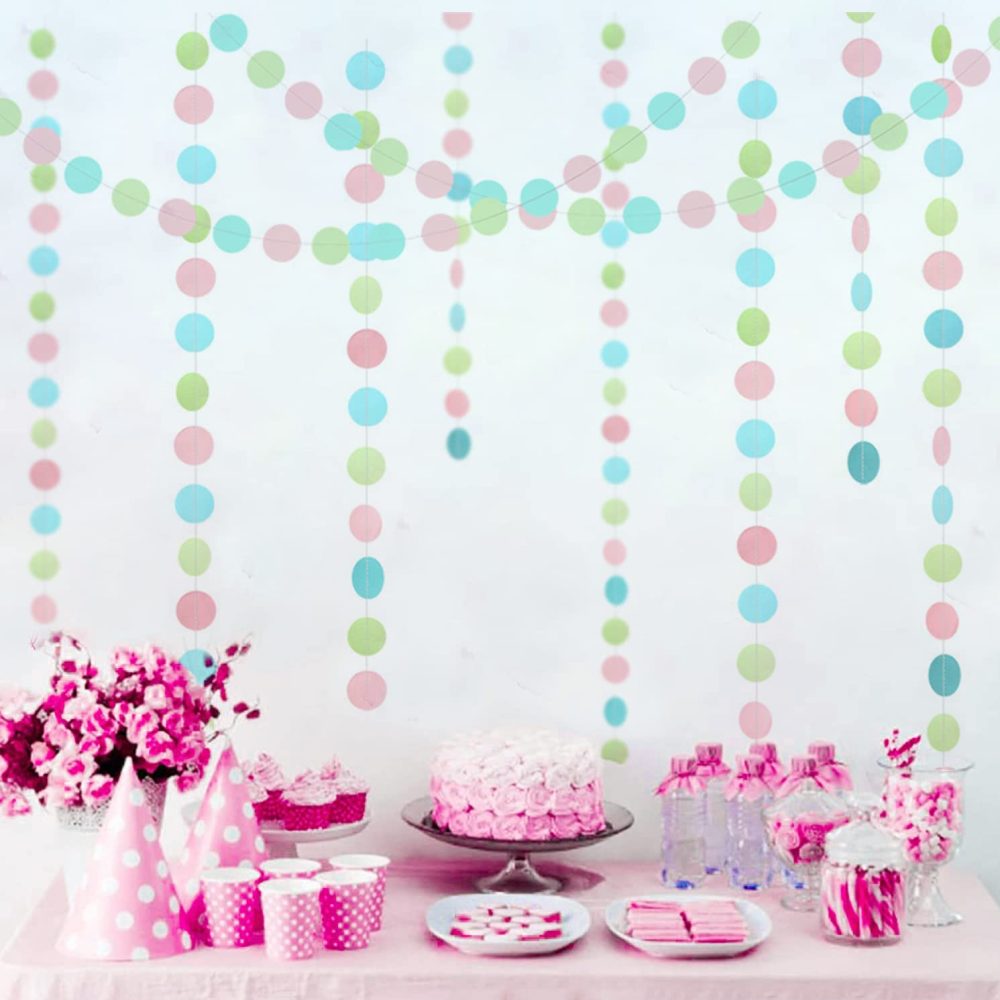 Elicola Pastel Party Decorations Macaron Happy Birthday Banner with Latex Balloons Cercle Dot Garland Colorful Backdrop for Party Decorations - Image 2