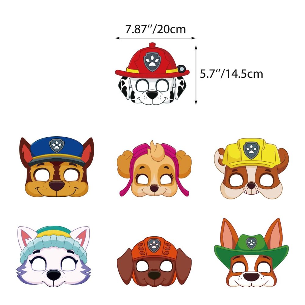Deluisho Dog Patrol Masks, Paw Dog Party Masks Animal Masks for Kid's Party Paw Dog Patrol Birthday Party Favor Supplies - Image 2