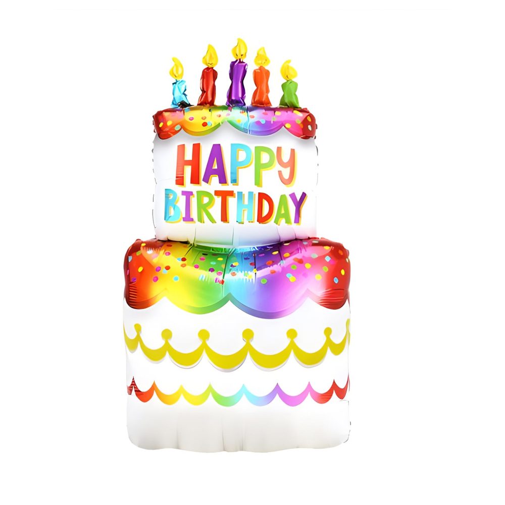 JYJLLM, a large-sized Happy Birthday balloon，balloons，birthday balloons，pink balloons，pastel balloons，letter balloons，birthday ballons，birthday，self inflating balloons (Double layered cake balloon)