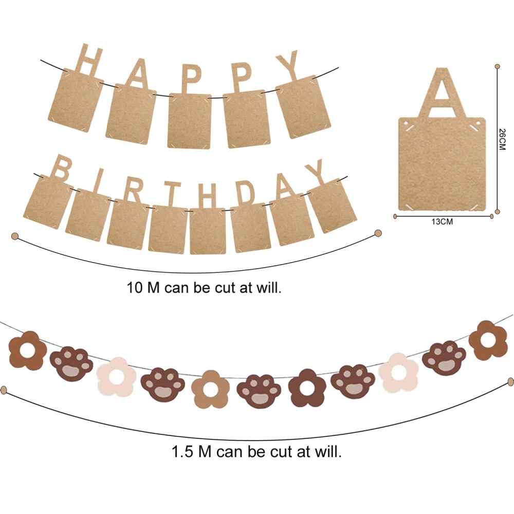2 PCS Happy Birthday Photo Banner, Personalised Birthday Banner for Photo and Cute Bear Claw Bunting, Birthday Party Decor with 13 Photo Frames, Perfect Milestone Birthday Bunting for Kids (Bear Claw) - Image 7