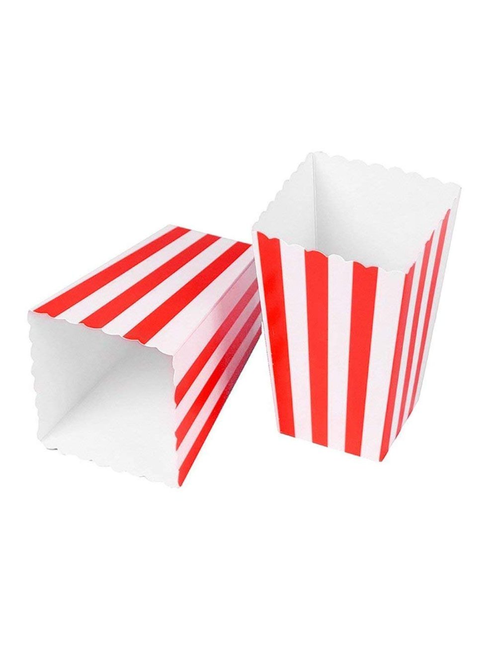 50PCS Popcorn Favor Boxes, Striped Paper Popcorn Boxes Cardboard Candy Container for Birthday Theater Themed Parties Movie Nights Carnivals, Red And White 3.3 X 5.6 Inches - Image 4
