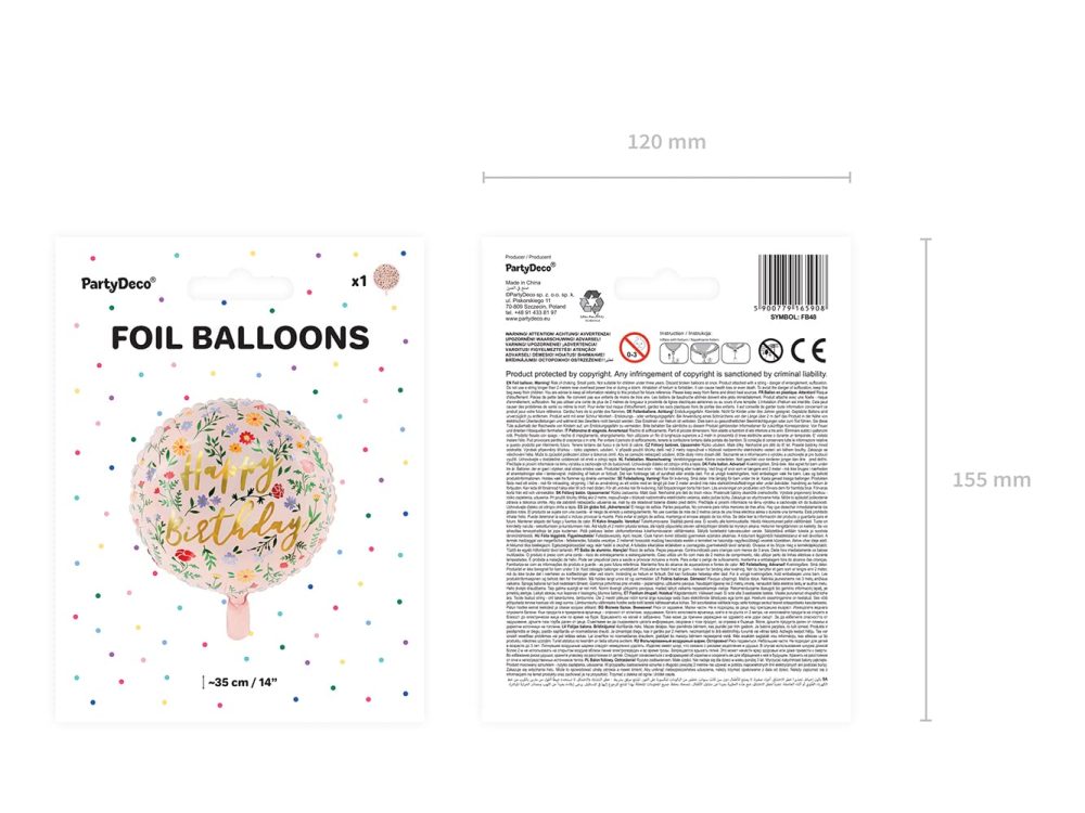 Floral Foil Birthday Balloon Happy Birthday Flower Balloon | Happy Birthday Balloon | Floral Party Supplies | Birthday Balloon for Mum - Image 3