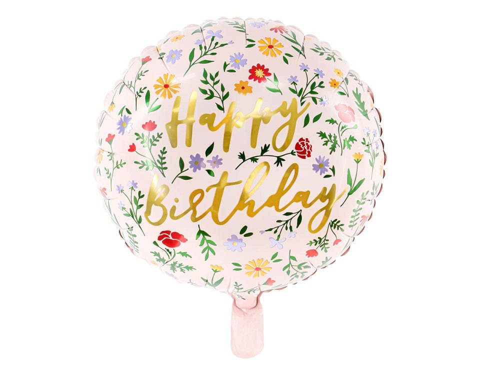 Floral Foil Birthday Balloon Happy Birthday Flower Balloon | Happy Birthday Balloon | Floral Party Supplies | Birthday Balloon for Mum