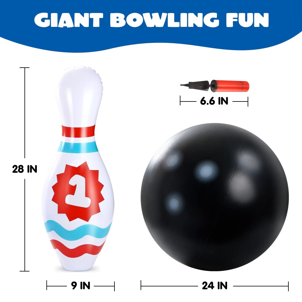 JOYIN Giant Inflatable Bowling Set for Kids and Adults,Bowling Party Games,Indoor Outdoor Bowling Toys for Kids - Image 3