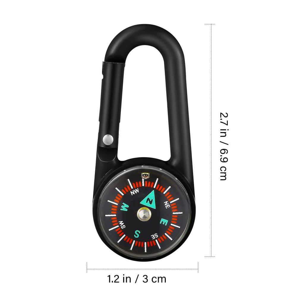 NUOBESTY 24pcs Compass Keychains Colorful Carabiner Compass Compass Clips Pocket Compass Belt Clips for Outdoor Camping Party Toys - Image 9
