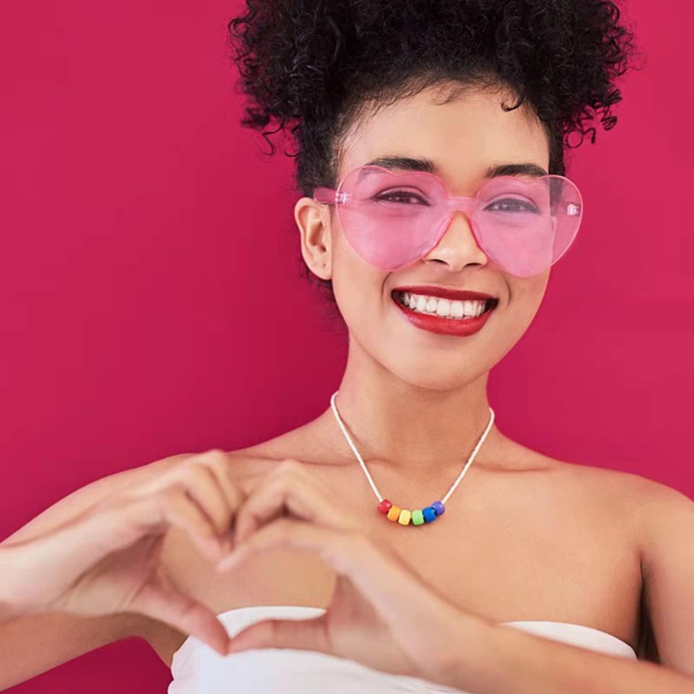 Yomaido Heart Shaped| Round Sunglasses/Glasses for Party, 8 Pack Colorful Love Heart Funky Rimless Multipack Eyeglasses for Adult Unisex, Kids - Image 3