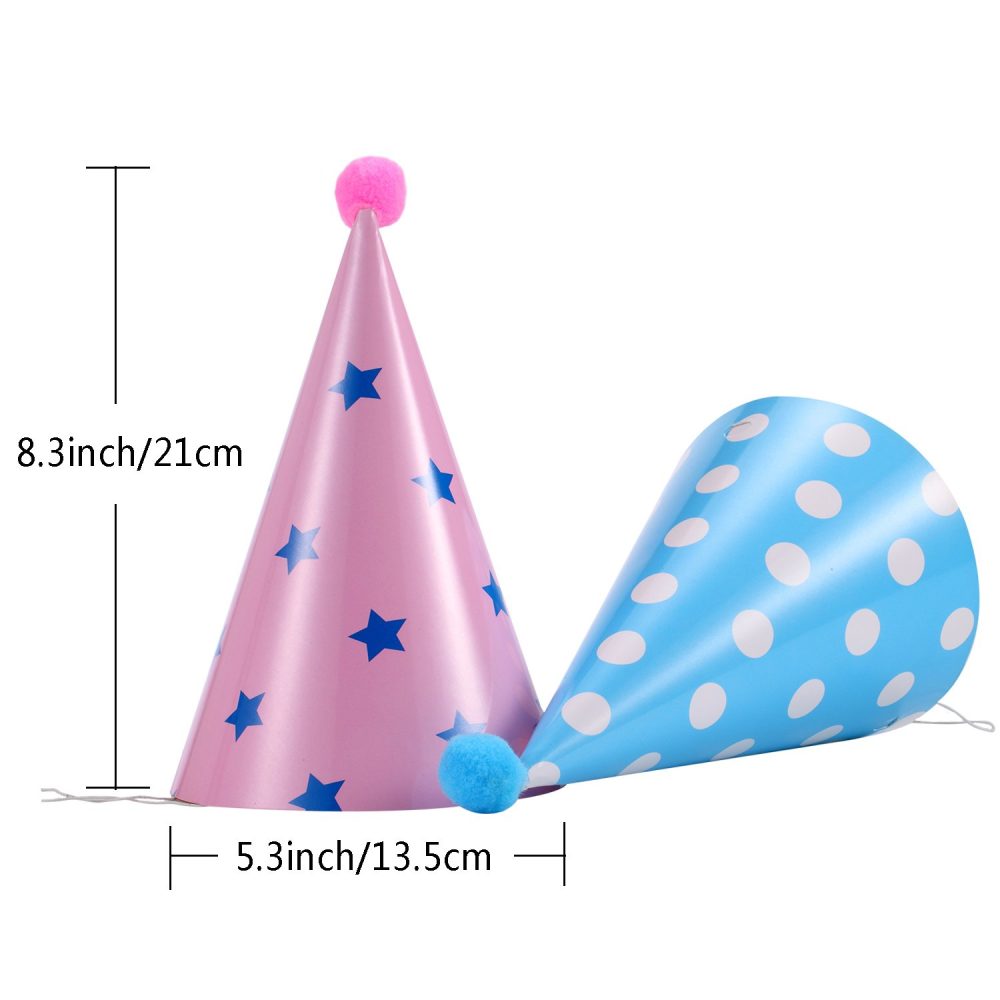 soamazing Party Hats, Lovely Paper Cone Birthday Party Hats for Children and Adults, Fun Birthday Jamboree Party Hats, Pack of 12 - Image 6
