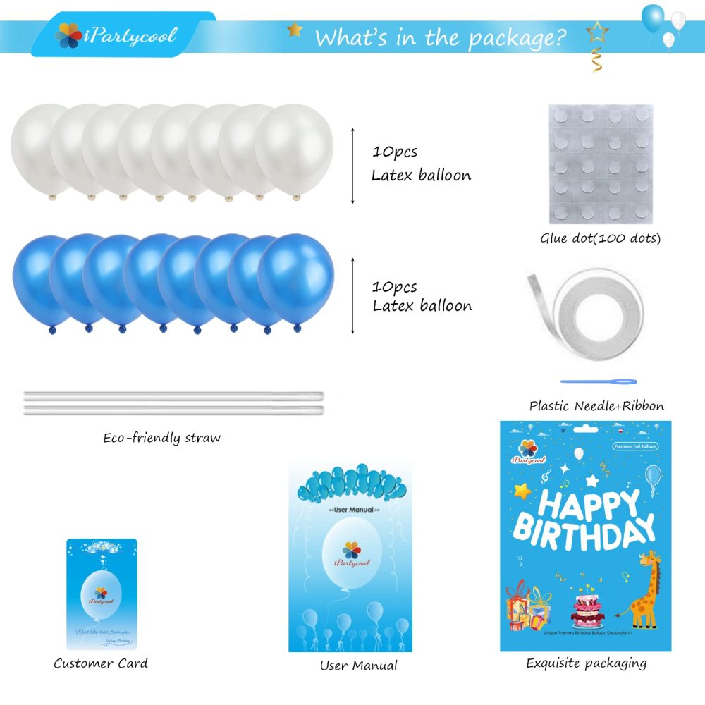 iPartycool 50Pcs Party Happy Birthday Balloons Kit, 3D Premium Reusable Aluminum Foil Letter Banner and Big Star and Latex Balloons Set for Happy Birthday Decorations and Supplies 2S-A - Image 6