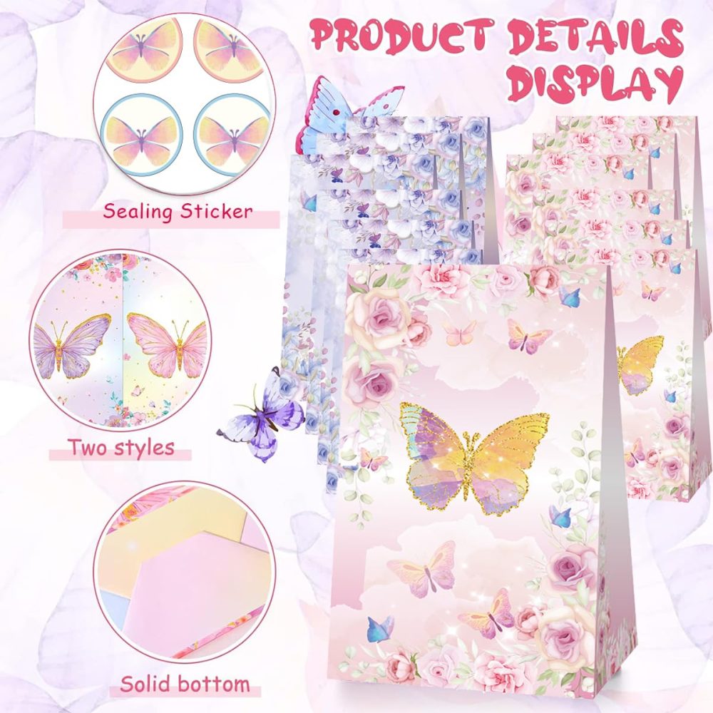 zycBernoi Butterfly Party Supplies, Girls Party Bag Fillers, Butterfly Masks, Party Gift Bags, Temporary Tattoos, Slap Bands and Stickers for Girl Party Favors Pinata Stuffer - Image 5